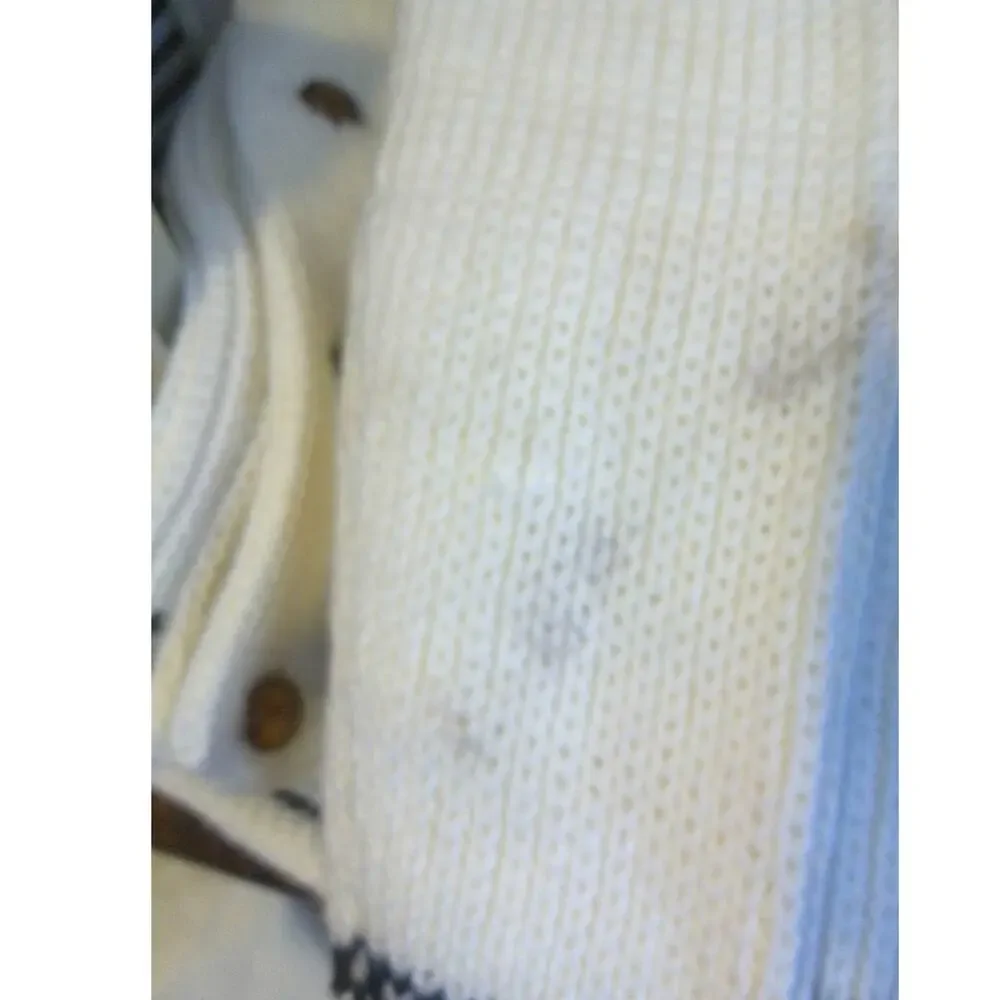 Vintage Heavy Chunky Hand Knit Cardigan Shawl Collar Greek Key Pattern L/XL - Picture 5 of 11